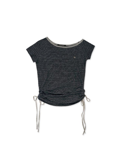 Drawstring Short Sleeve T-Shirt【s0000012496】