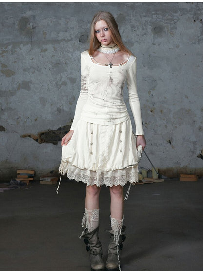 Chiffon Lace Patchwork Dress【s0000018106】