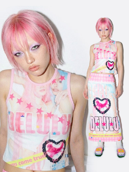 American Print Stretch Slim Vest【s0000016698】