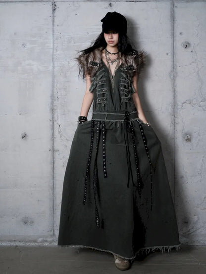 Workwear Vest-Style Maxi Dress【s0000013941】