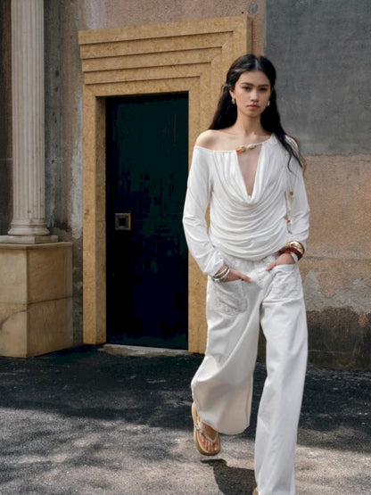 Old washed scimitar jeans【s0000012391】