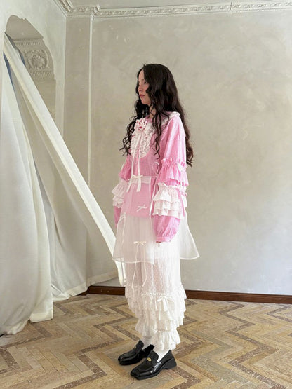 Cute bubble multi-layered lace bows pants【s0000012765】