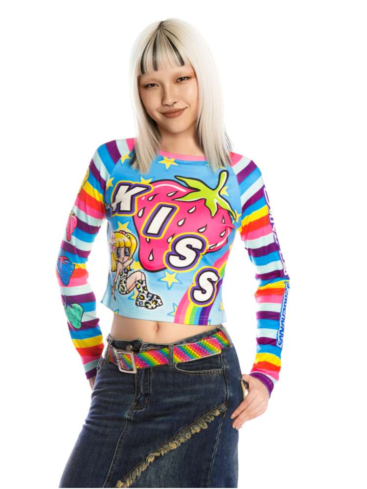 Sweet Cool Y2K Subculture Print Short Top【s0000014907】