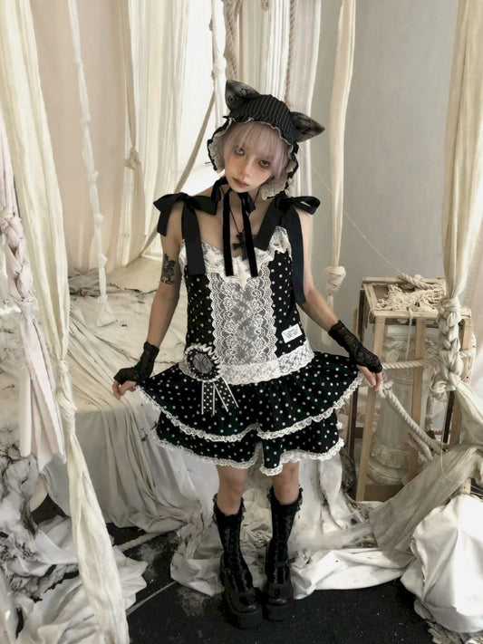 Lace Low Waist Halter Doll Dress【s0000013524】