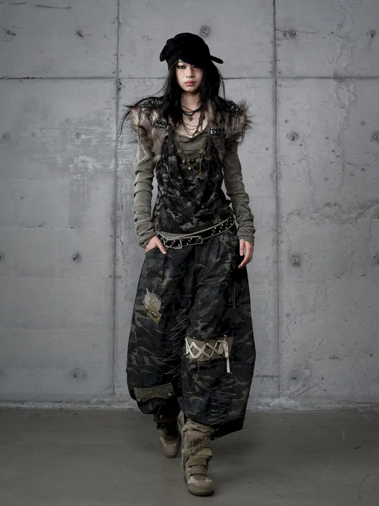 Embroidered Camo Pants【s0000014116】