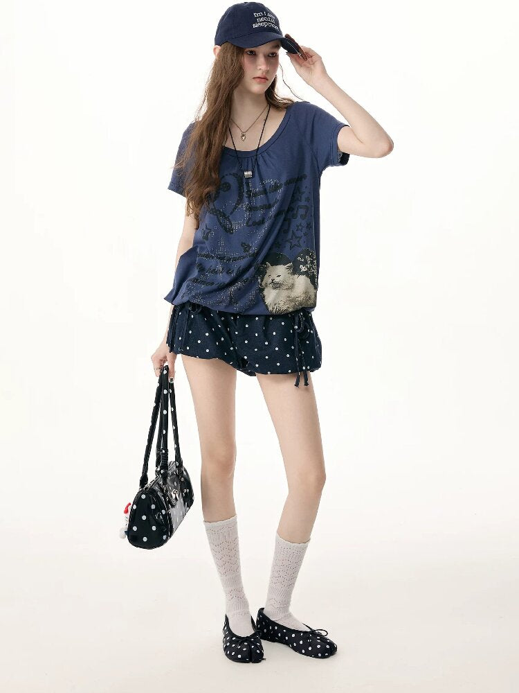 Ink Dots Cloud Bud Short Skirt Pants【s0000017252】