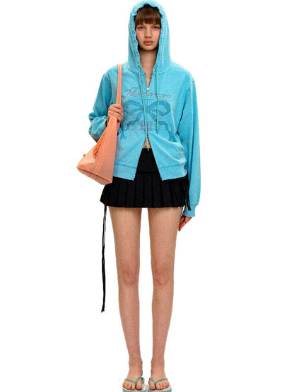 Bow Print Diamond Sweat Cardigan【s0000016420】