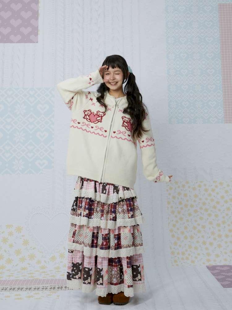 Bear Bow Knitted Cardigan Jacket【s0000015041】