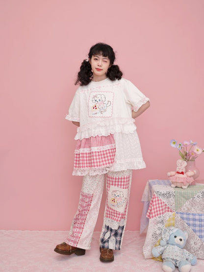 Embroidered Ribbon Lace T-Shirt【s0000012016】