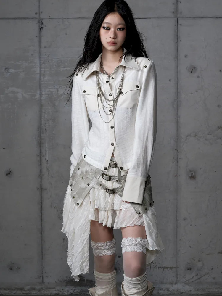 Leather Detachable Long-Sleeved Shirt【s0000014119】