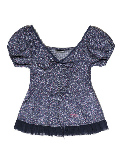 Plaid bubble sleeve top/dress【s0000013456】