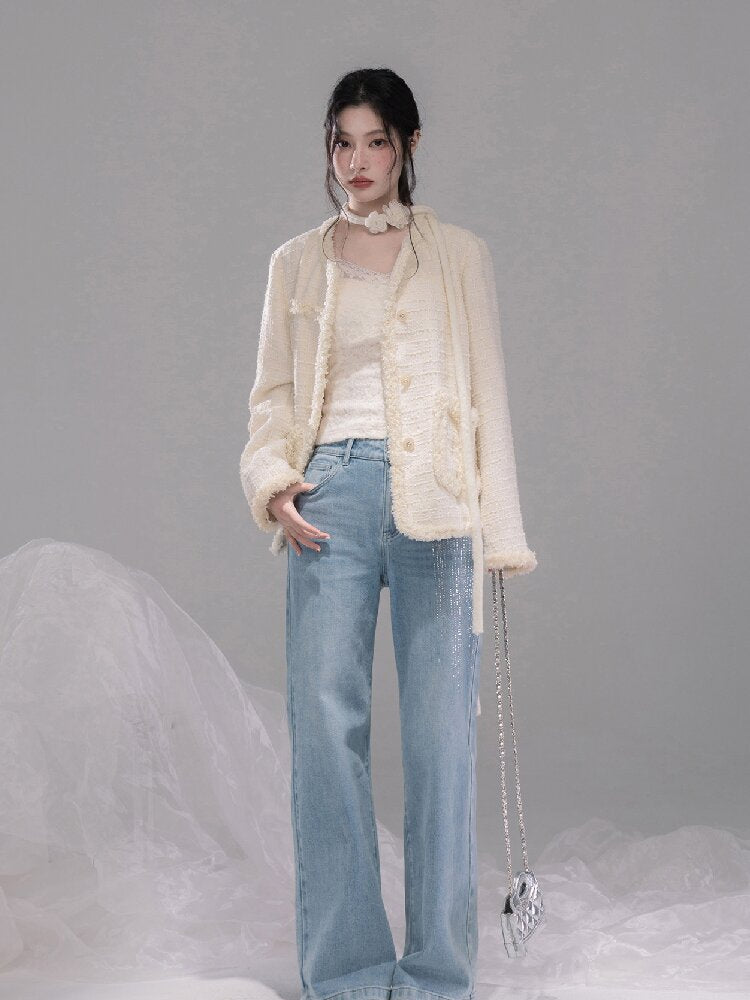 Broken Apricot White Wool Jacket【s0000015735】