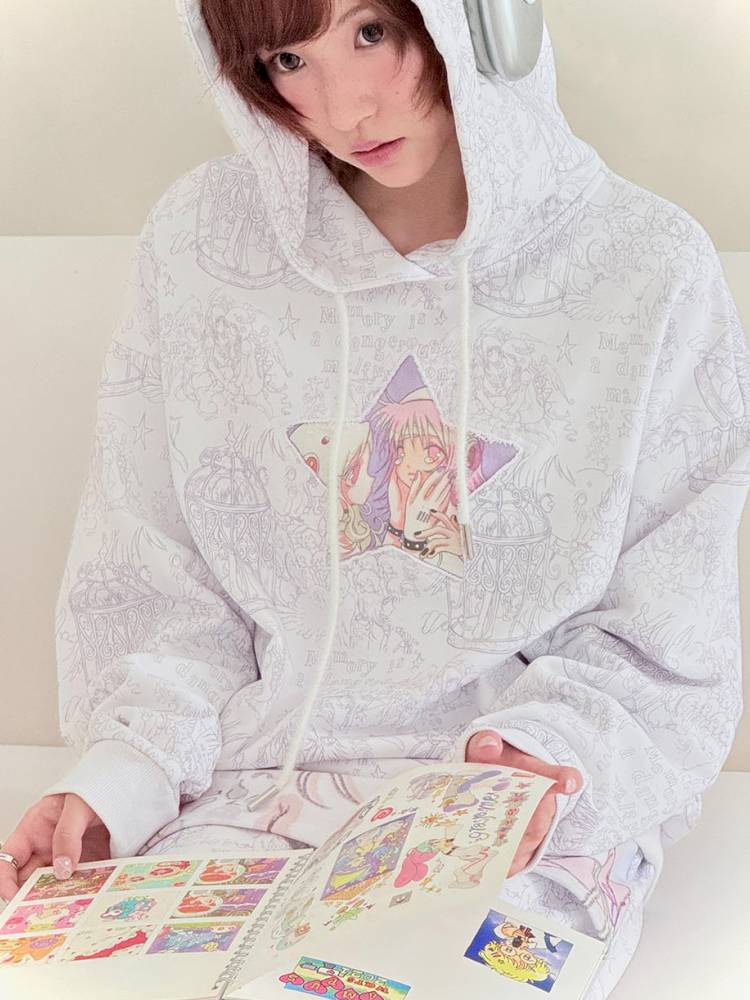 Star-Print Hoodie【s0000014438】