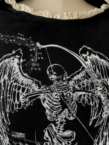 Cat Ear Hooded Skull Print Loose Dress【s0000012436】