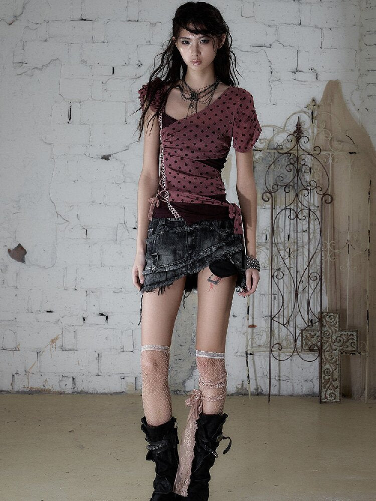 Washed Heavy Work Denim Skirt【s0000017232】