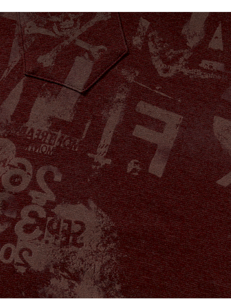 Retro Punk V-Neck Stretch T-Shirt【s0000014928】