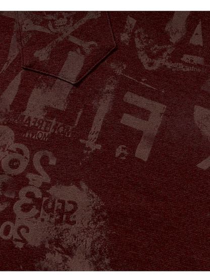 Retro Punk V-Neck Stretch T-Shirt【s0000014928】