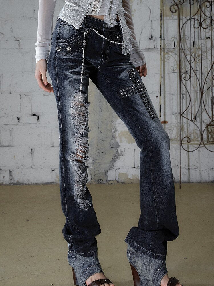 Hot Drill Heavy Wash Denim Pants【s0000016977】