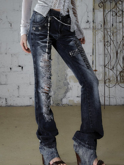 Hot Drill Heavy Wash Denim Pants【s0000016977】