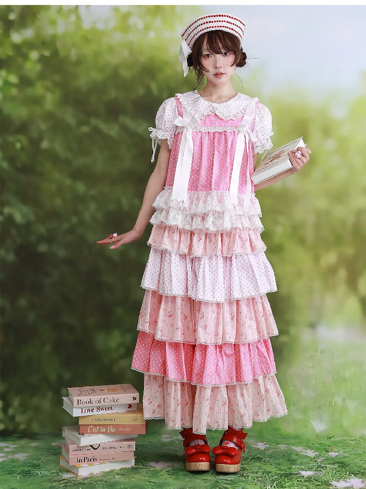 Pink Polka Dot Bow Inner Shirt【s0000016554】