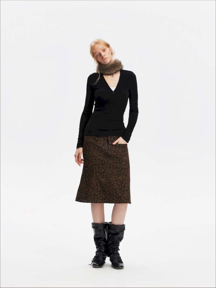 Leopard Print A-Line Mermaid Skirt【s0000015063】