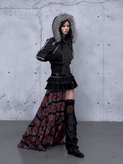 Street Punk Fur Hooded Padded Jacket【s0000014922】