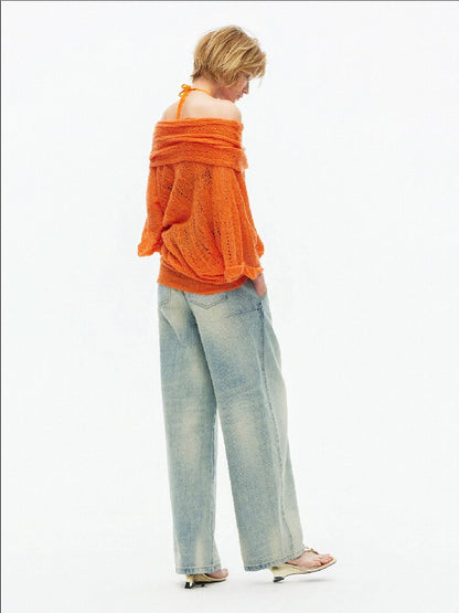 One Shoulder Cut Out Cable Knit【s0000015930】