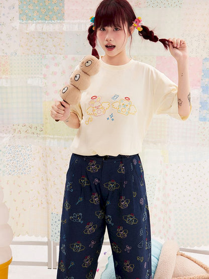 Animal Angel Embroidered T-Shirt【s0000013183】