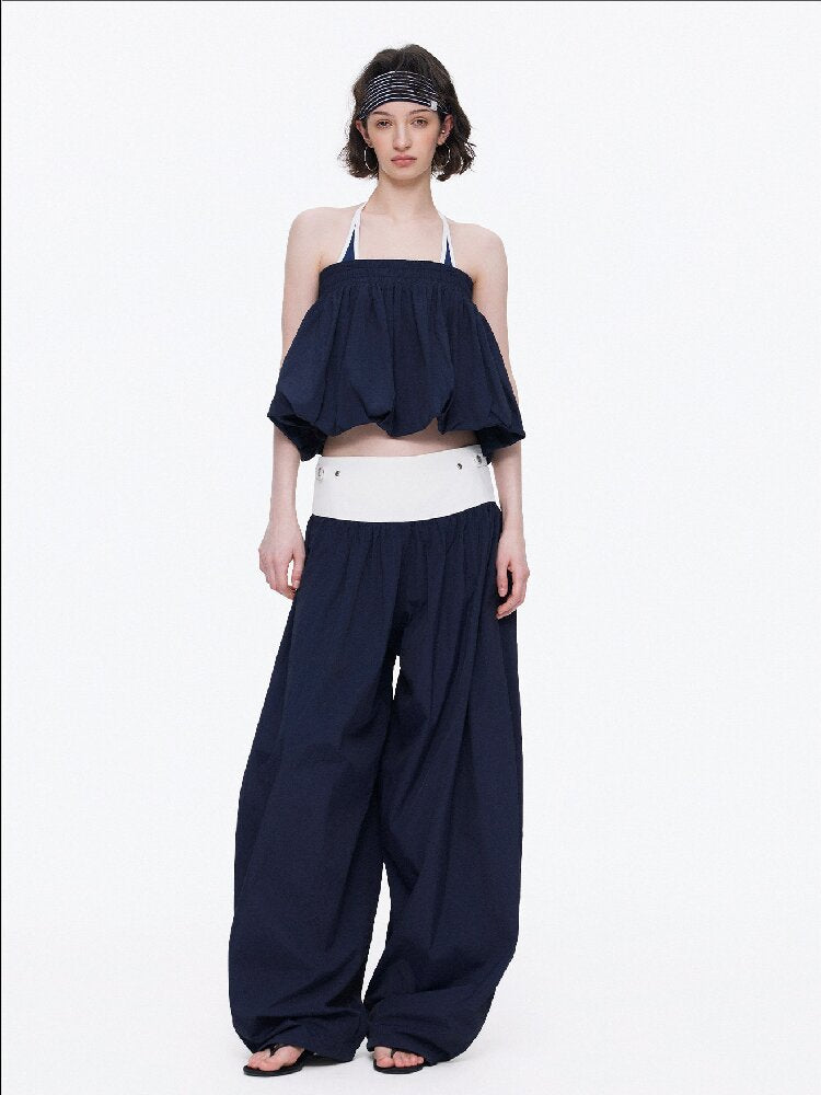 Backless Bandeau Wide Waist Pants【s0000015920】