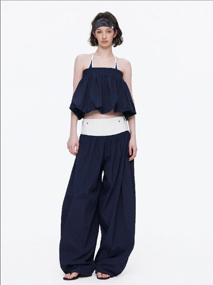 Backless Bandeau Wide Waist Pants【s0000015920】