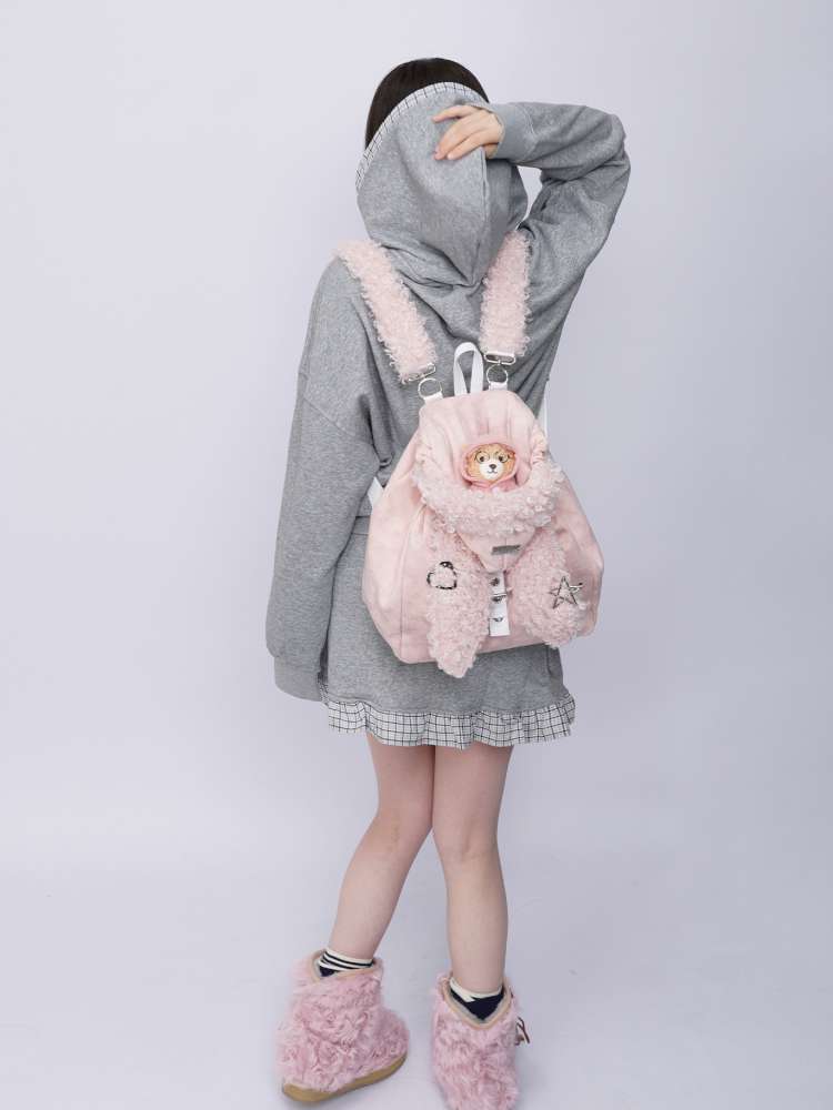 Rabbit Ears Cute Fur Crossbody School Bag【s0000014616】