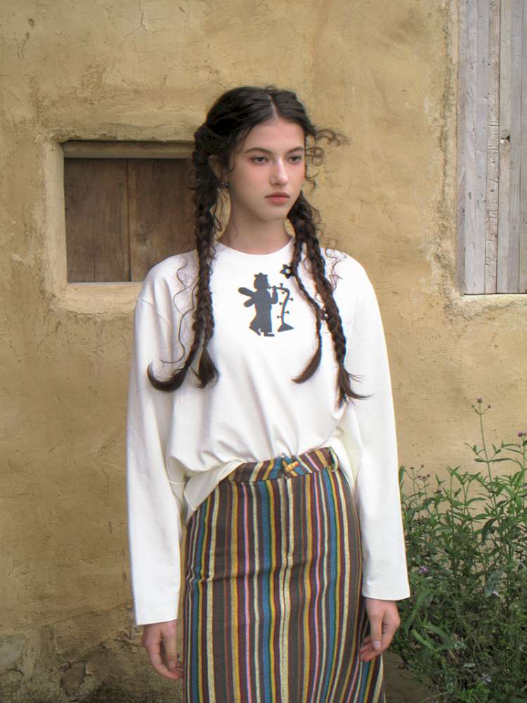 Forest Elf Print Long Sleeve T-Shirt【s0000014898】