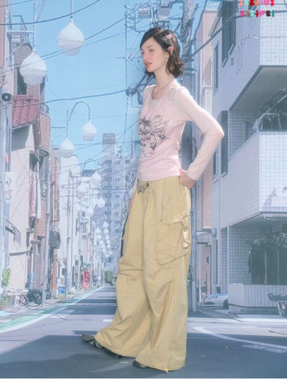 Rabbit Print Slim Halterneck Top【s0000015436】
