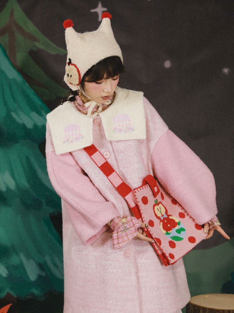 Dollhouse Embroidered Colorblocked Tweed Coat【s0000005691】