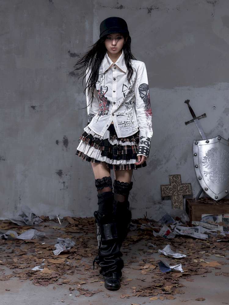 Heavy-Duty Plaid Tiered Skirt【s0000014477】