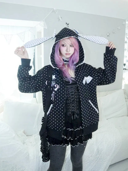 Lightweight Fleece Hoodie with Bunny Ears【s0000013970】