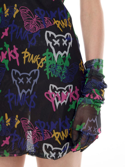 Slim-fit elastic punk Y2K dress【s0000012984】