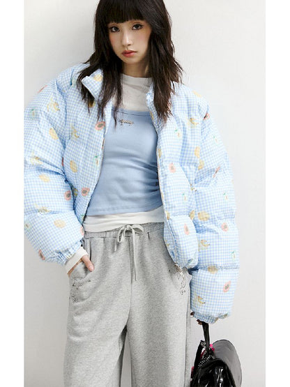 레트로 프린트 코튼 짧은 코트 [S0000011428]