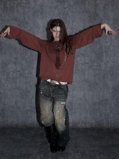 Basic Round Neck Long Sleeve T-Shirt【s0000011265】