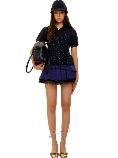 Hand Painted Floral Lace Dress【s0000017923】