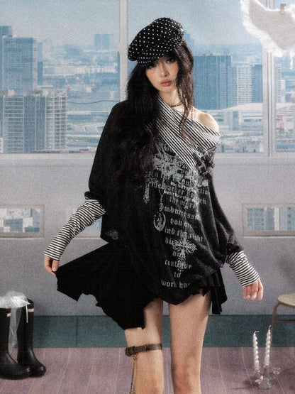 Pleated Irregular A-Line Skirt【s0000016271】