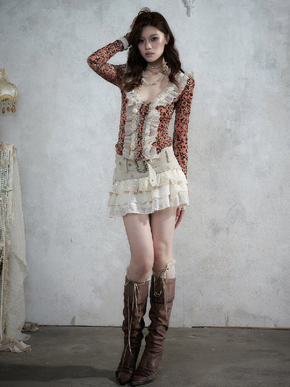 Baroque Leopard Mesh Lace Cardigan【s0000017993】