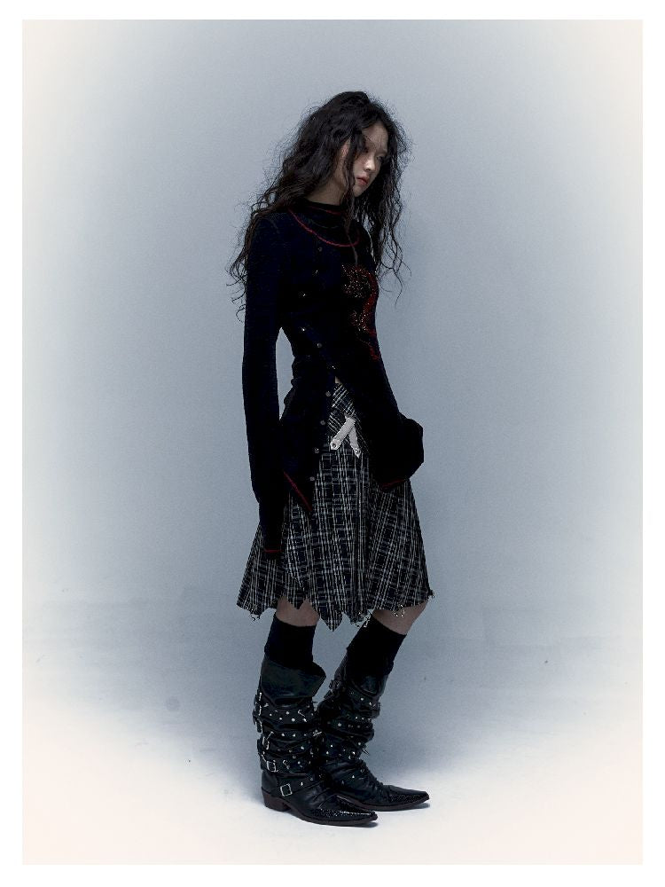 Peplum irregular pleated bustier midi skirt【s0000005970】