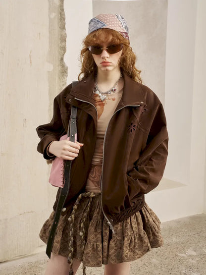 Stand Collar Oversized Long Sleeve Jacket【s0000014072】