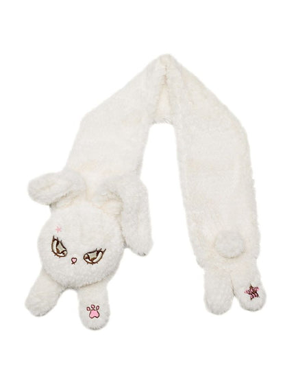 Warm Plush White Rabbit Doll Scarf【s0000005712】