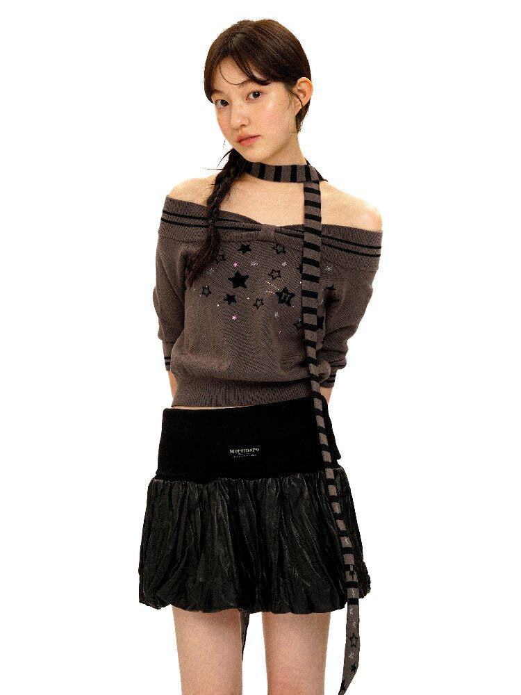 Star Diamond One Shoulder Knit【s0000016116】