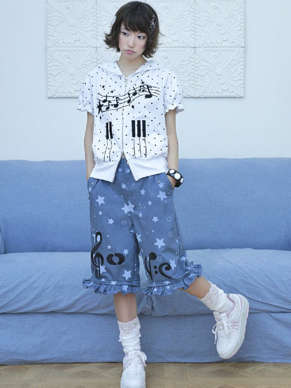 Embroidery Star Wide Leg Pants【s0000017129】