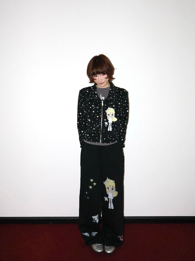 Illustration Short Shoulder Sweatshirt【s0000018664】