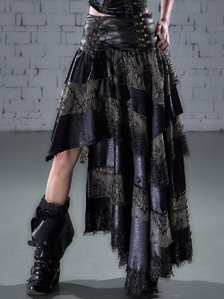 Lace Patchwork Irregular Skirt【s0000015935】