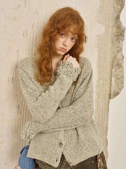Oversized Vintage-Style Knit Cardigan【s0000014056】